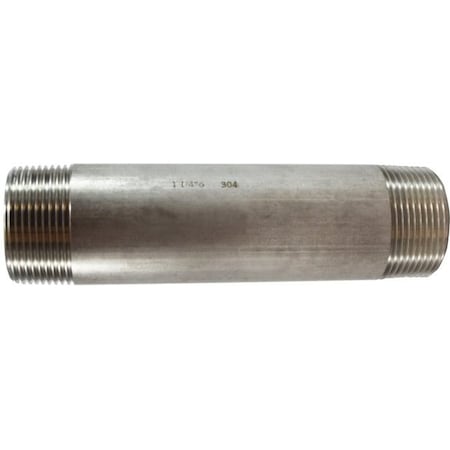 Pipe Nipple, Corrosion Resistant, 114 Nominal, 158 Close Length, MNPT, SCH 40STD, 150 Psi WOG